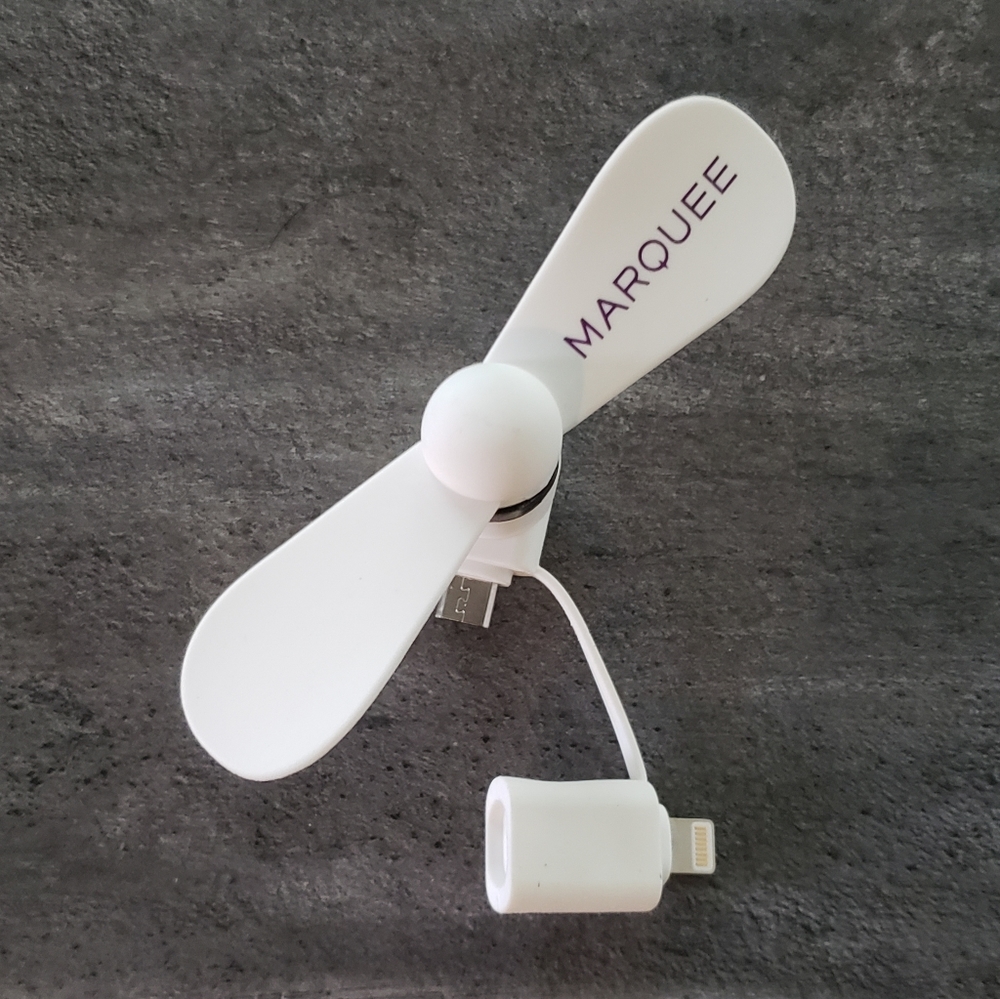 White Purple Classic Marquee Mini Fan